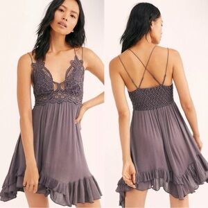 FP One Free People Dress Women's Size S Adela Slip Dress Knee Length
Grey